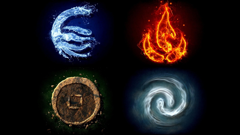 art, planets, hd, airbender, water, 2K, space, air, elements, x, last, avatar, symbols, korra, Fire, earth
