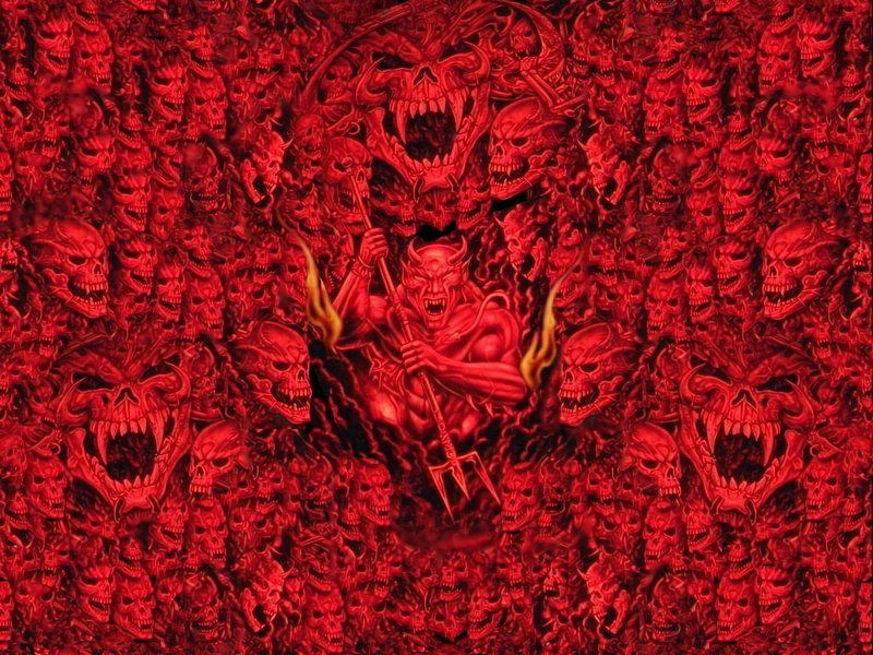 1080P, Hell, Demon, Devil, Red, Skull, Artistic, Dark