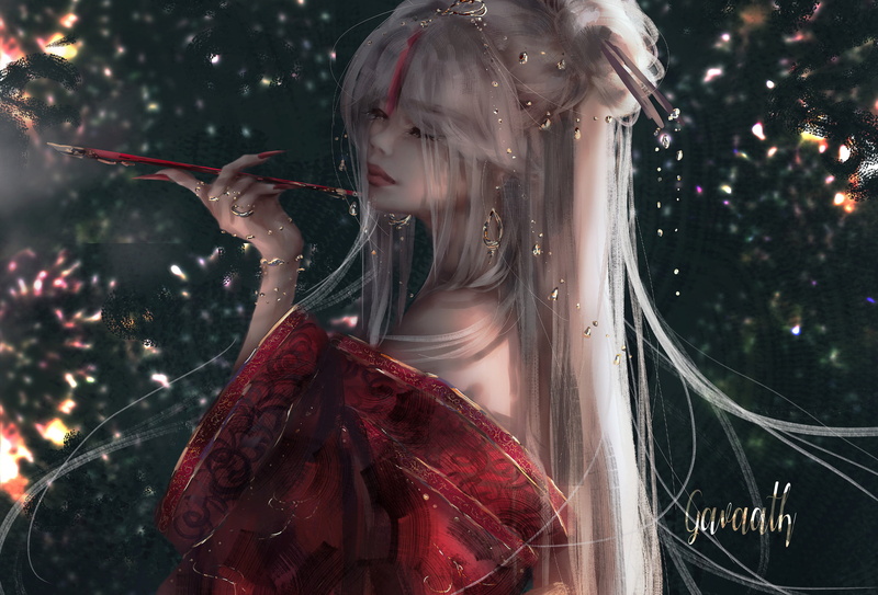 Ningguang (Genshin Impact), Gavaath (Artist), 2K, Genshin Impact, video game art