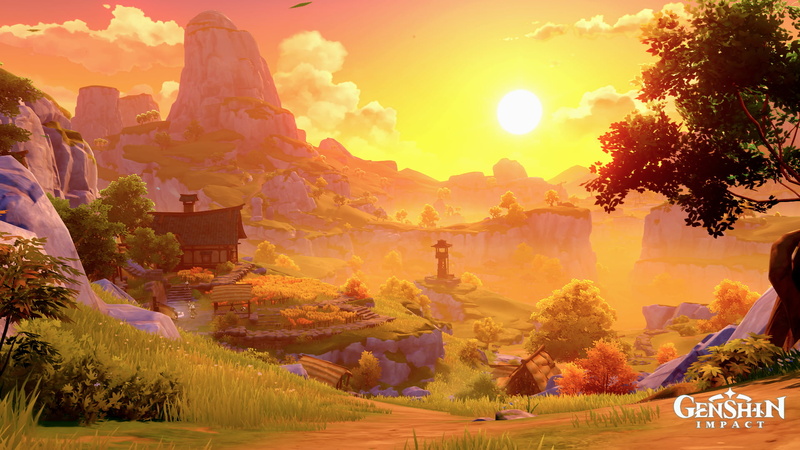 1080P, Genshin Impact, video game art, landscape, Genshin