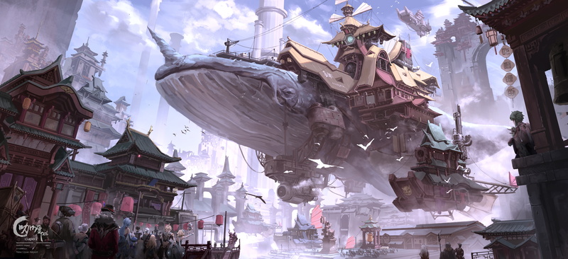 fantasy architecture, fan art, video game art, Genshin Impact, 5K