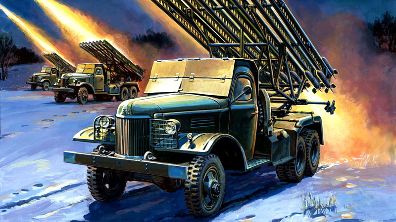 snow, day, accidents and disasters, metal, fire, nature, land vehicle, car, transportation, game, fire - natural phenomenon, burning, BM-13, Zhirnov, smoke - physical structure