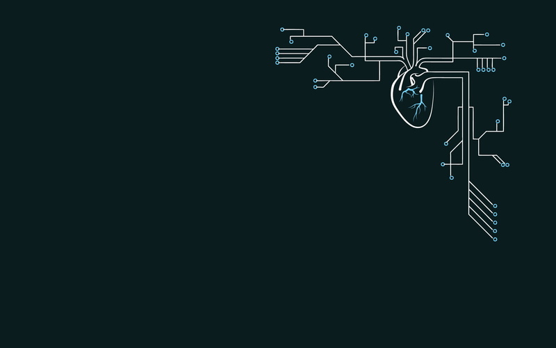 720P, heart, minimalism, circuits