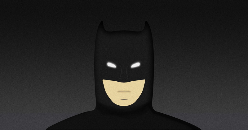 superhero, minimalism, cape, 8K, Bruce Wayne, DC Comics, comic books, Batman, mask, black, head, Dark Knight Trilogy, comic art, gradient, simple background