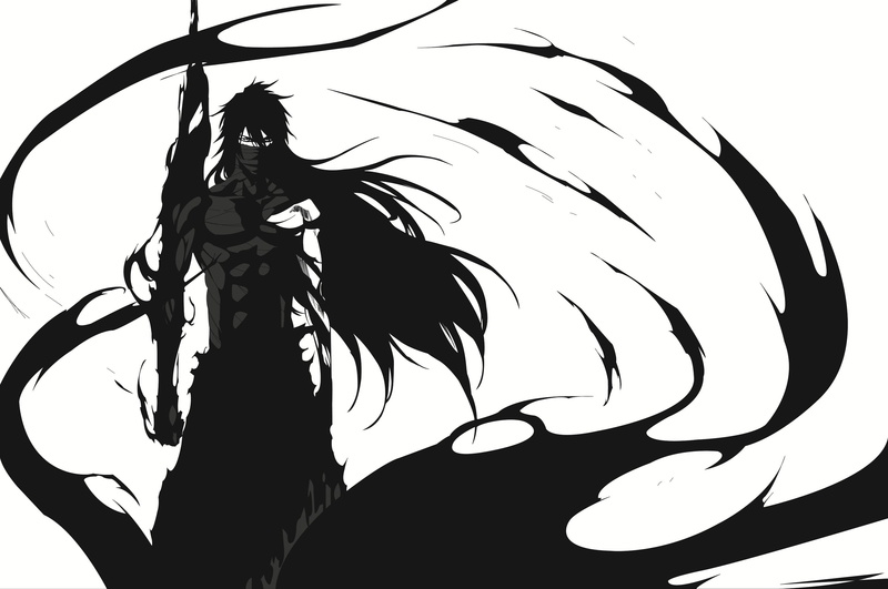 Kurosaki Ichigo, Bleach, anime, 2K, Mugetsu, monochrome