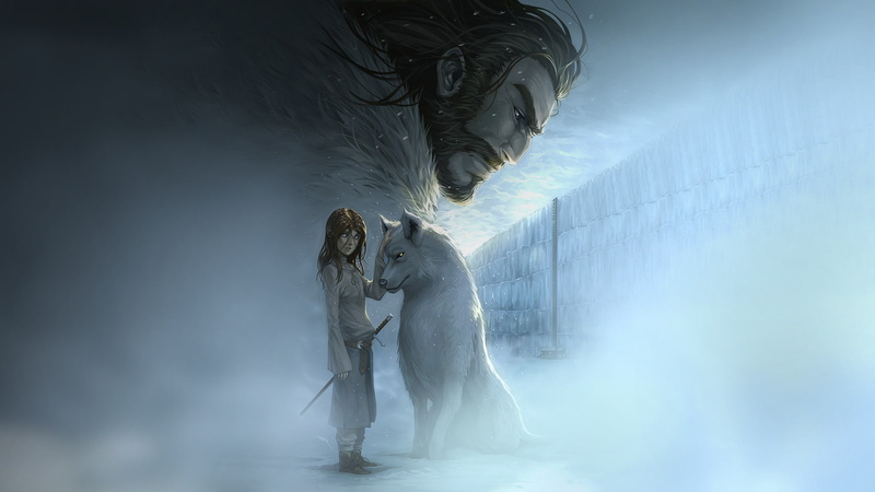 Arya Stark, 1080P, The Wall, Direwolves, Game Of Thrones