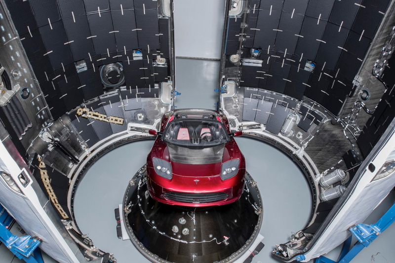 SpaceX, Red Car, Tesla Motors, Tesla Roadster, Falcon Heavy, 1080P