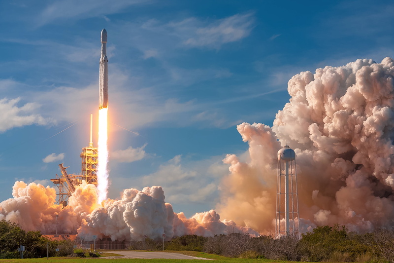 rocket, digital, rocketlaunch, fire, SpaceX, Falcon Heavy, 1080P, burning, smoke