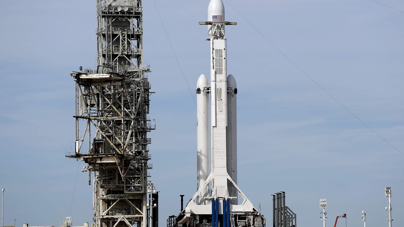 Launching, 4K, shuttle, space, white, Falcon Heavy, Space X