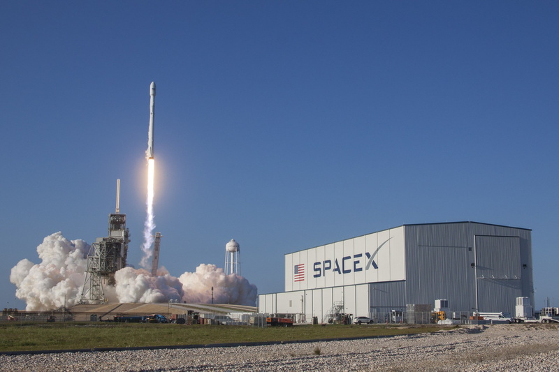 American flag, rocket, fire, smoke, 1080P, SpaceX