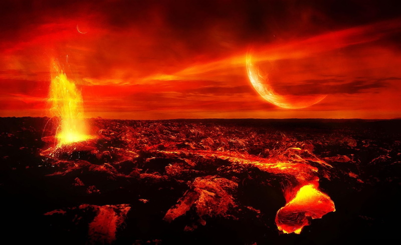 hot lava, mountain, Volcano, red sky, burning, geology, erupting, heat - temperature, power in nature, clouds, warning sign, chaos, beauty in nature, orange