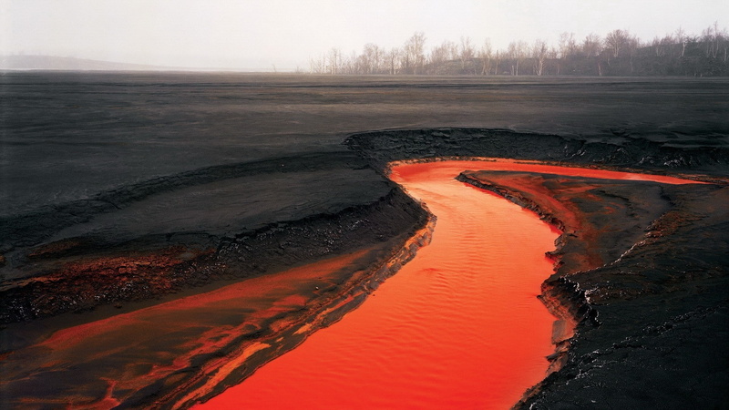 river, volcano, landscape, 1080P, lava