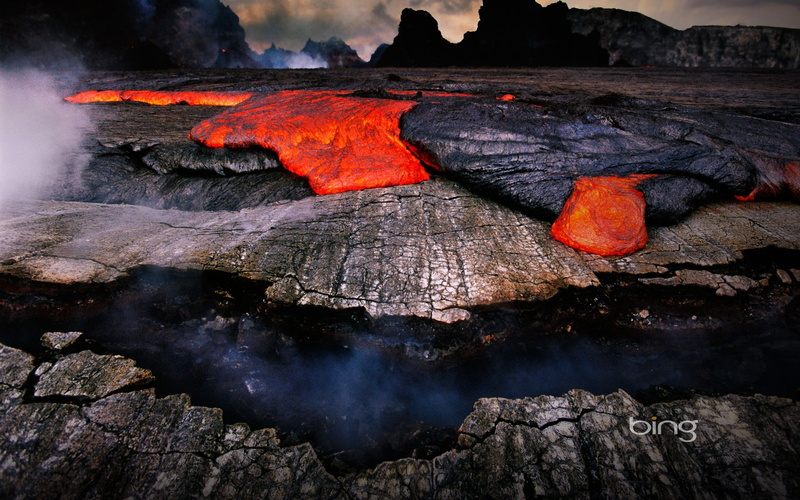 wood, physical geography, red, heat - temperature, volcano, lava, land, day, beauty in nature, flowing, rock - object, rock, rock formation, outdoors, water