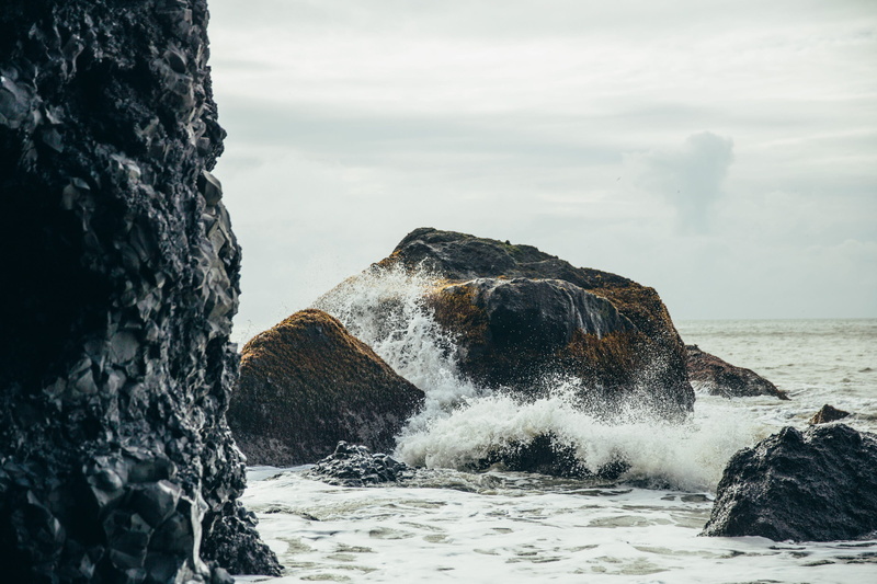 volcanic, beach, Rock, scenics - nature, day, power in nature, 2K, breaking, Mountain, travel, lava, Landscape, outdoor, splashing, natural, scene, Adventure