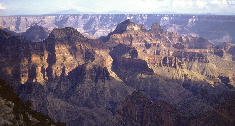 non-urban scene, eroded, beauty in nature, nature, looking south, rock, arid climate, rugged, formation, shadows, grand canyon, 1080P, bright angel point