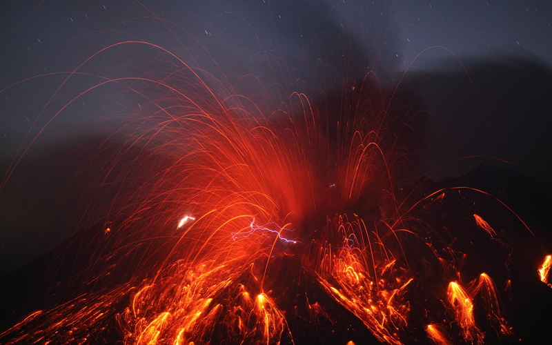 Volcano, Eruption, Splash, Japan, Magma, Sakurajima, 2K