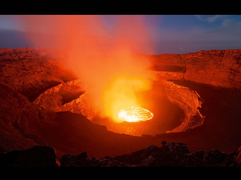 outdoors, lava, 720P, red, hd, land, molten, landscape, magma, warning sign, volcanic crater, heat - temperature, nature, erupting, geology