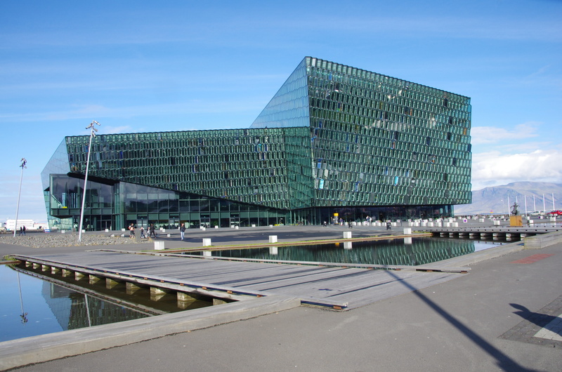 skyscraper, building exterior, no people, office building exterior, tall - high, iceland, city, sky, architecture, street, harpa concert hall, outdoors
