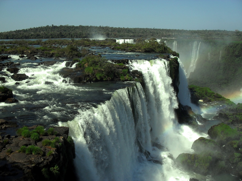sky, flowing water, landscape, iguazu falls, motion, falling, river, power, gullfoss Falls, the iguaçu river, sport, outdoors, scenics, waterfall, water