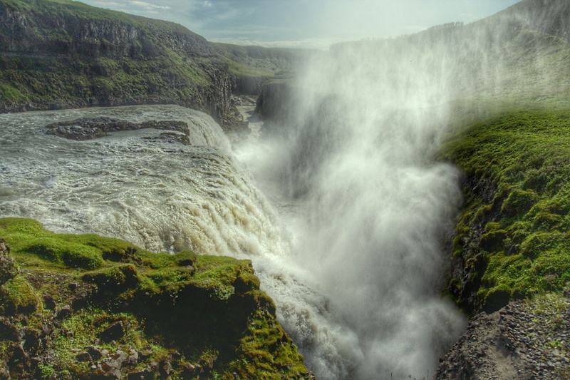 environment, no people, power in nature, 5K, spray, rock, river, land, iceland, force of nature, scenics - nature, landscape, mysterious, waterfall, plant