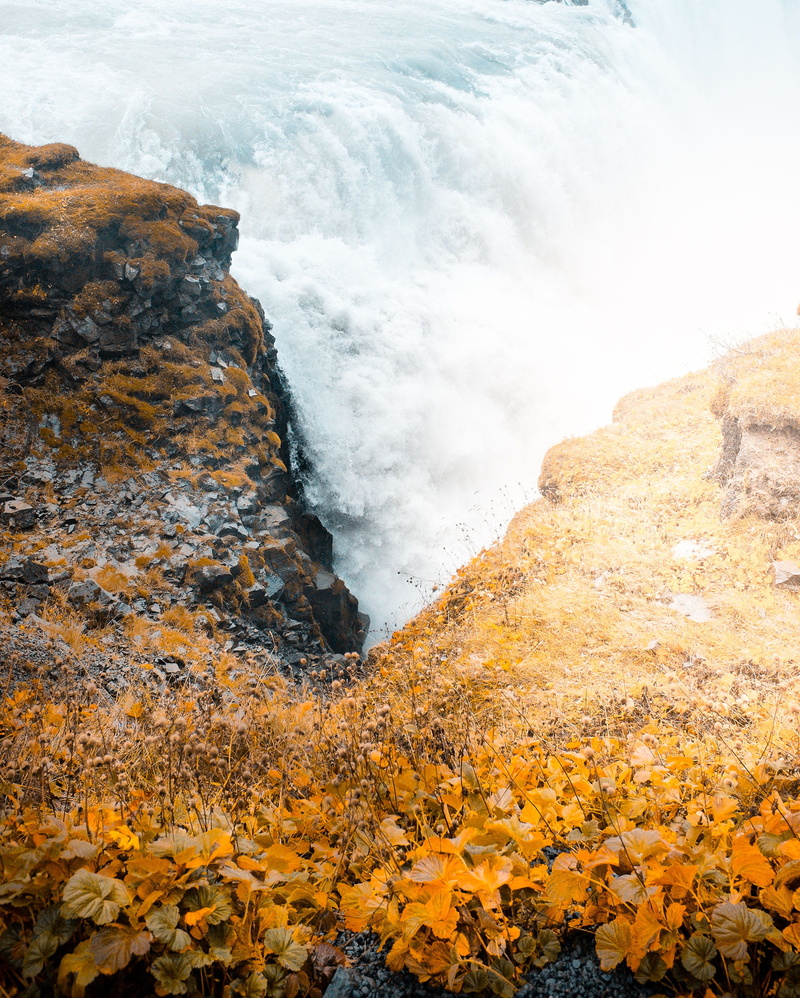 iceland, falls, no people, breaking, gullfoss, rock - object, non-urban scene, gullfossi, scenics - nature, travel, water, solid, nature, day, wave, outdoors