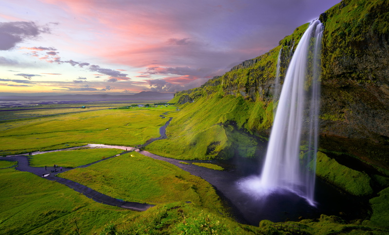 river, europe, hill, non-Urban Scene, nordic Countries, flowing water, green Color, sunset, plant, grass, travel Destinations, sky, long exposure, nature