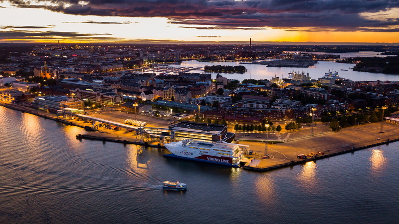 2K, viking line, helsinki, urban, city, nautical vessel, building exterior, transportation, harbor, night, boat, outdoors, water, travel destinations
