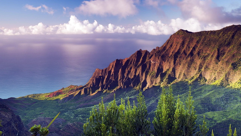 nature, kalalau valley, sky, sea, eroded, solid, idyllic, environment, na pali coast state park, land, united states, hawaii, beauty in nature, ridge, water
