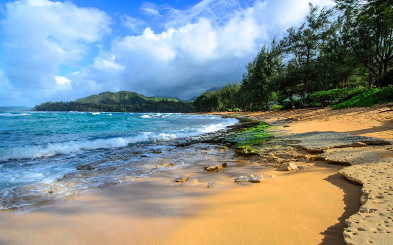 hawaii, desktop, isl, haena, 2K, background, kauai, beach