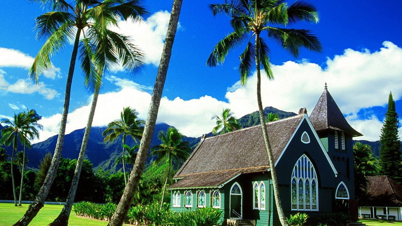 churches, hawaii, 1080P, kauai