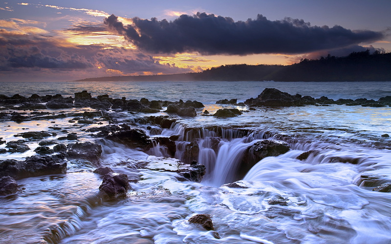 wide, kaua, beaches, hawaii, glowing, 2K