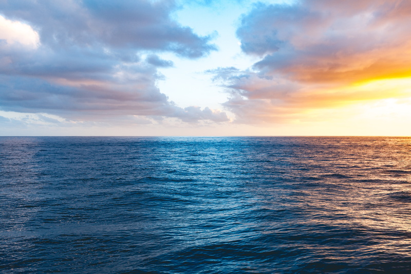 scenics - nature, coastline, dusk, waterfront, travel, wave, beauty In Nature, skyline, cloudscape, landscape, idyllic, sun, tranquility, blue, horizon