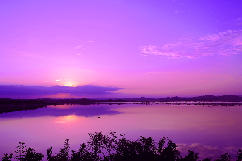 tranquility, tree, cloud - sky, nture, 2K, lake, idyllic, guayaquil, plant, beauty in nature, no people, environment, reflection, purple, night, sunset