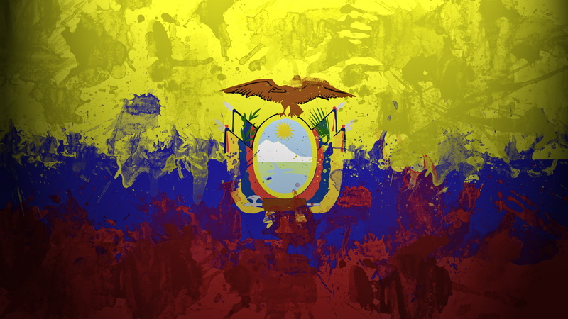 Ikwadur Republika, Ecuador, flag, symbol, multicolored, The Republic Of Ecuador, oval, 1080P, paint, Republic of Ecuador, eagle