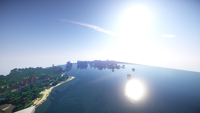 Sun, aerial, day, lens flare, beauty in nature, blue, sunlight, sunny, sunbeam, scenics - nature, Minecraft, bright, architecture, nature, city, no people