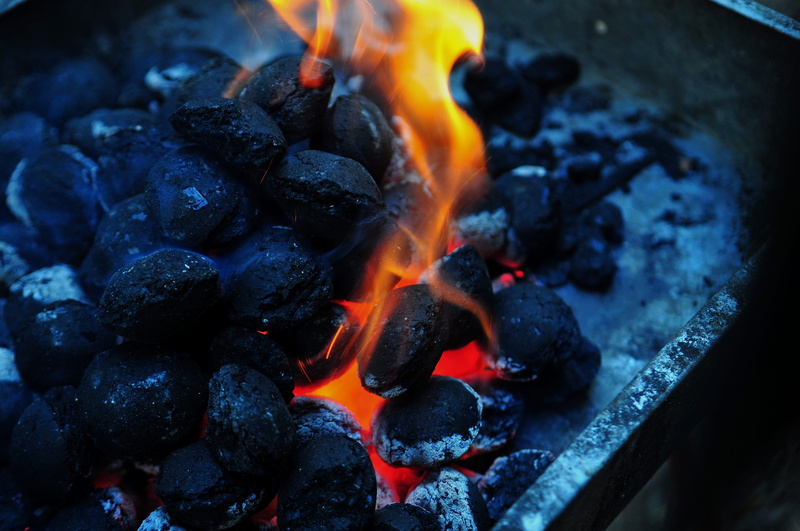 coal, burnt, hot, barbecue, glowing, briquette, bonfire, 4K, close-up, grilling, barbeque, fire, kitchen utensil, nature, motion, barbecue grill, no people