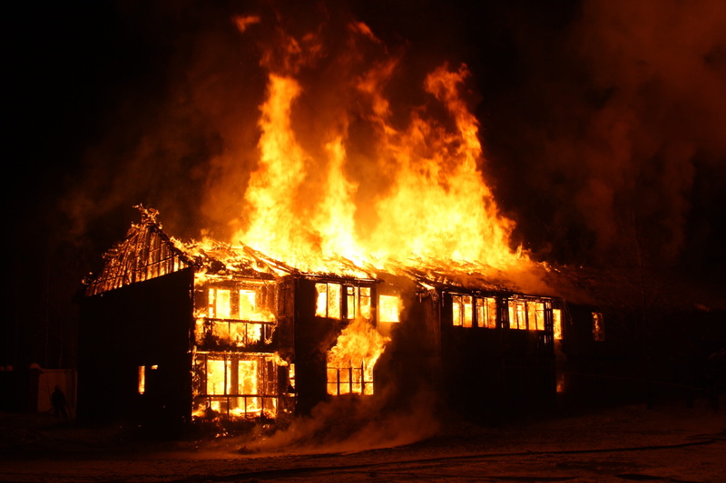 fire, architecture, inferno, night, ruined, building exterior, domestic room, outdoors, burning, burning house, no people, building, flame, demolished