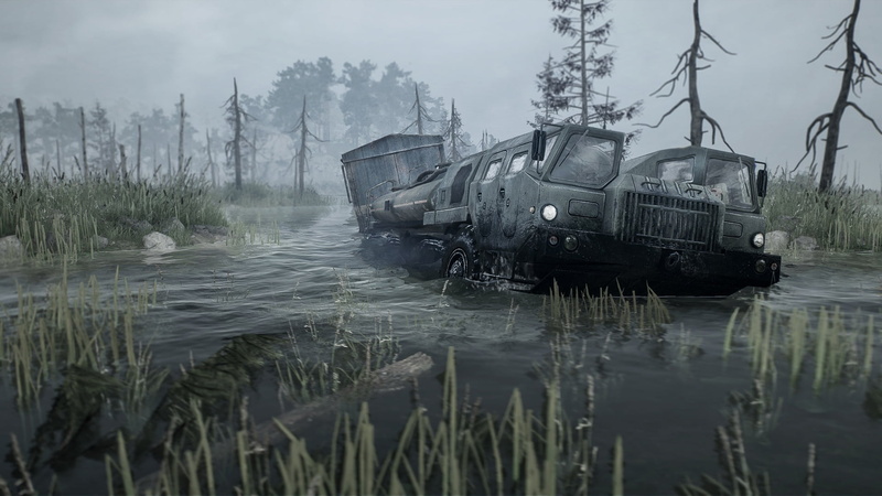 MAZ-7310, water, MudRunner, 1080P, the flood, Spintires