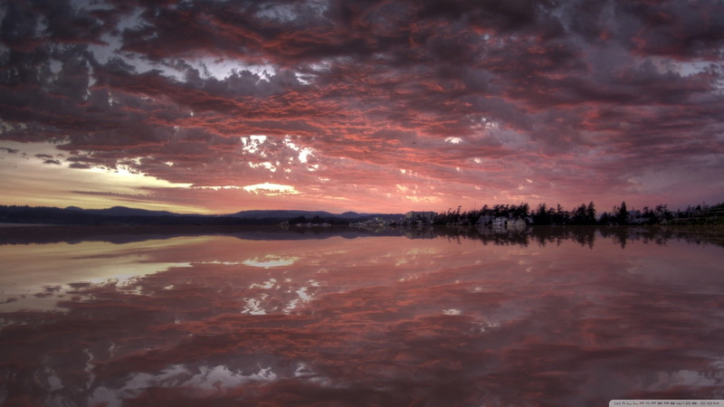 sky, reflection, outdoors, water, no people, scenics - nature, 720P, sunset, orange color, flood, idyllic, tranquility, dramatic sky, beauty in nature