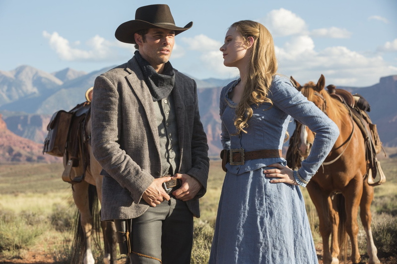 James Marsden, Evan Rachel Wood, three quarter length, 1080P, hat, nature, Dolores Abernathy, lifestyles, young women, real people, land, men, outdoors