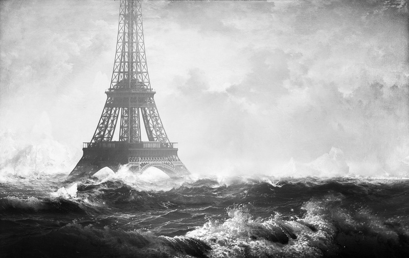 2K, flood, outdoors, tall - high, digital art, water, city, apocalyptic, the past, history, sea, fog, no people, tourism, nature, day, tower, sky, travel