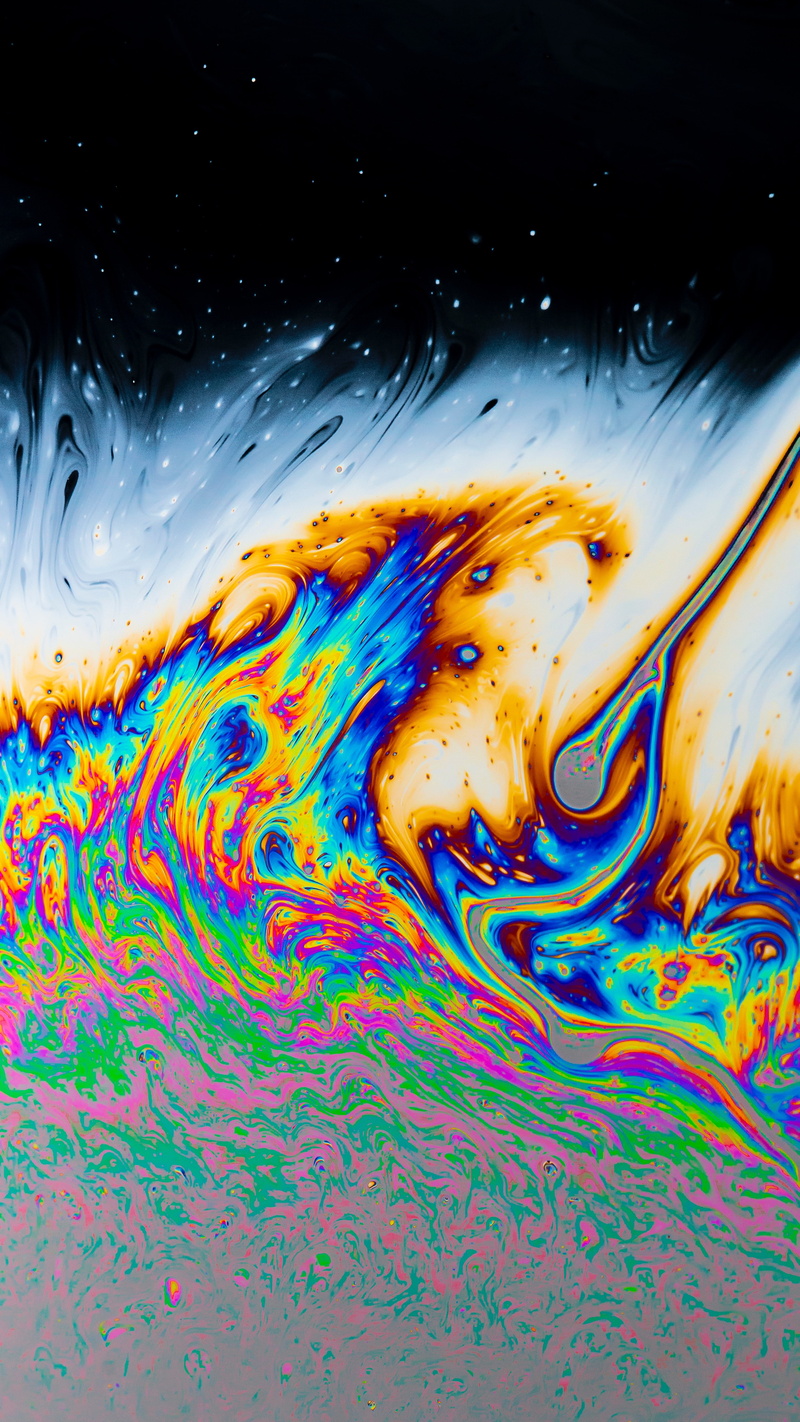 fluid, spots, colorful, stains, lines, 4K