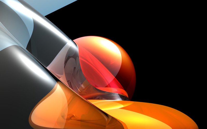 3d and abstract, orange, fluid, 1080P