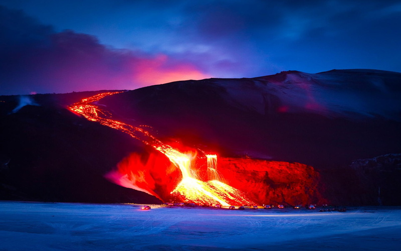 mountain, flow, 3d and abstract, vehicle, visit, land, lava, ember, 1080P, come