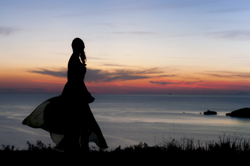 black, sunset, sea, silhouette, Sicily, 4K, milazzo