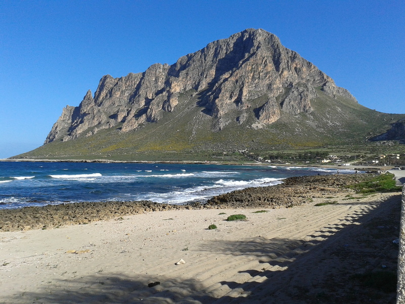 nature, land, no people, sunlight, Monte Cofano, motion, Trapani, mountain pass, mountain, scenics - nature, beauty in nature, blue, 2K, clear sky, tranquility