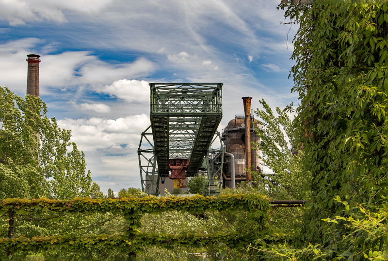 grass, obsolete, 5K, deterioration, north landscape park, blast furnace, run-down, industrial site, lost places, no people, growth, plant, day, cloud - sky