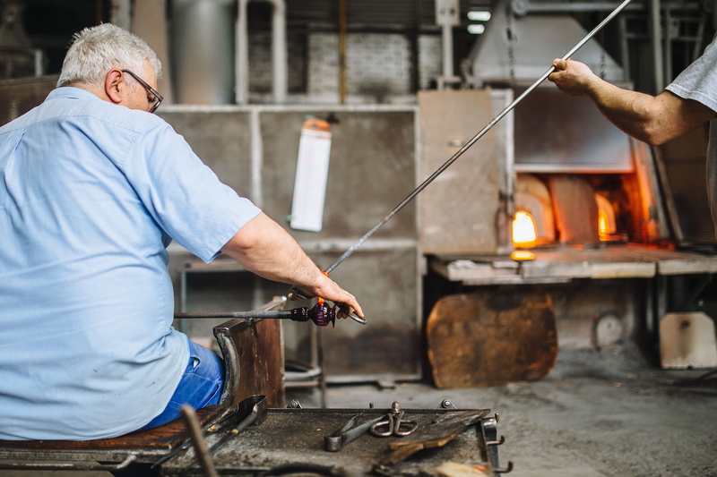 kitchen utensil, handmade, fire, glassworks, museum, indoors, occupation, color Image, working, expertise, real people, adult, people, senior adult, Italy