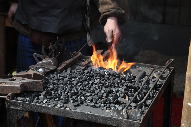 one person, Craft, nature, burning, Middle Ages, workshop, day, Glow, food, barbecue, food and drink, standing, embers, flame, heat - temperature, Fire