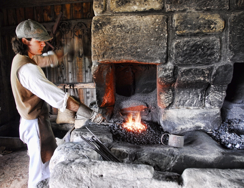 fire - natural phenomenon, skill, hot, wood, day, fuel, adult, torch, flame, side view, craft, people, industry, wood - material, iron, oven, heat, burnt